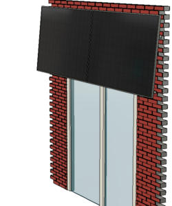 Solar awning in winter position.