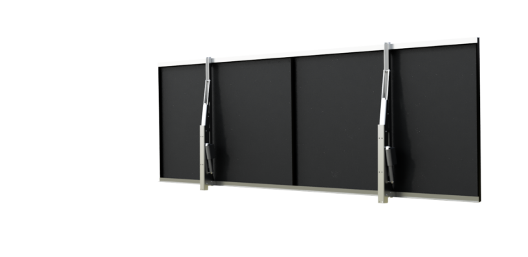 The solar panels in winter position